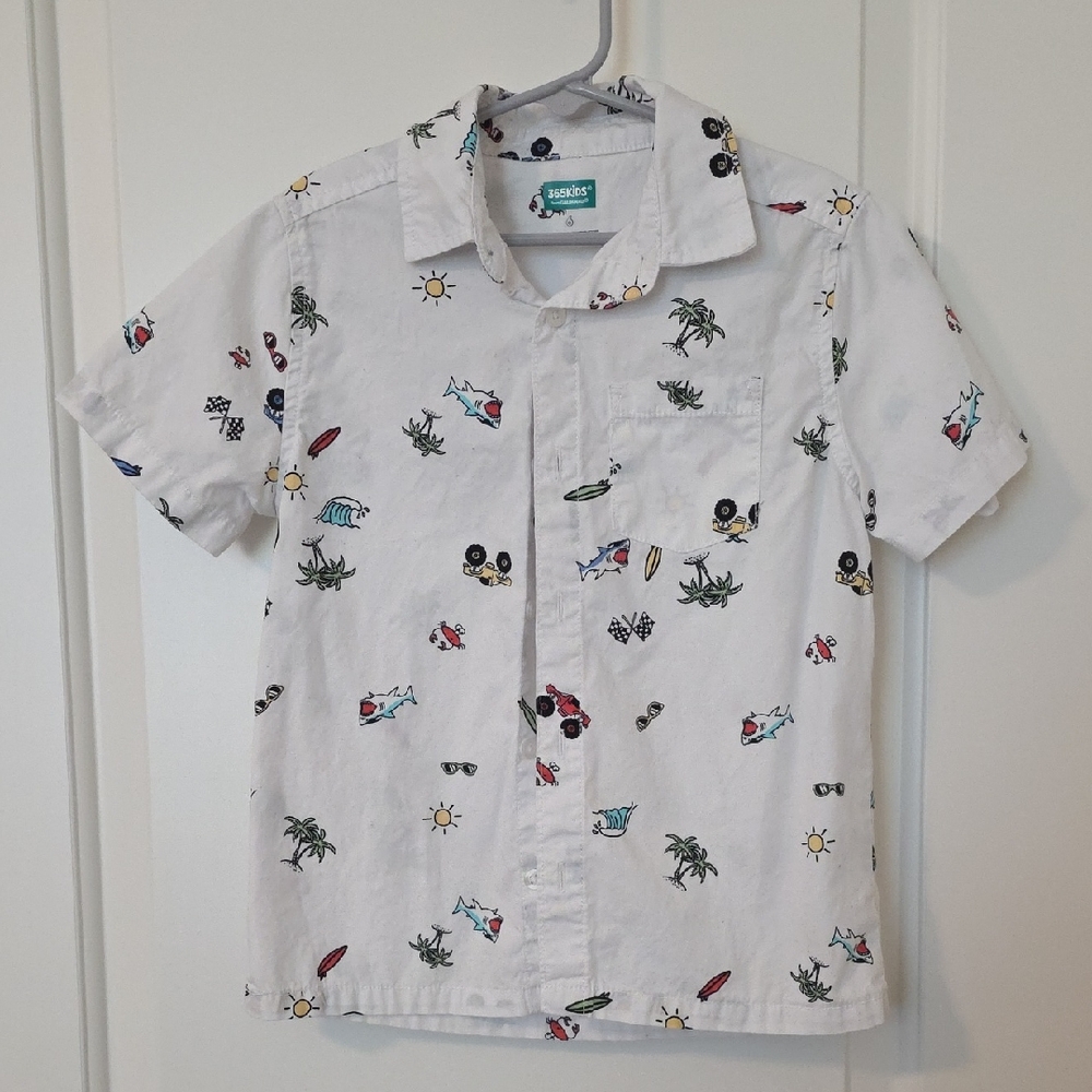 365Kids Shirt with Colorful Beach Monster Truck Print